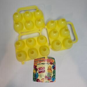 Jell-O Jigglers Mold Recipe Book Vintage Y2K Yellow Set of 3 Etched Kraft